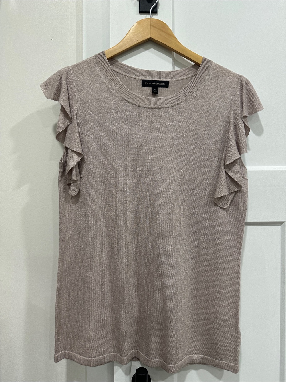 Banana Republic Taupe Ruffle Sleeve Tank